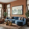 tableau salon scandinave avec cadre flottant Tableau salon scandinave