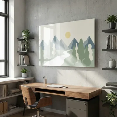 tableau salon scandinave sur plexiglass Tableau salon scandinave