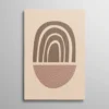 Tableau scandinave abstrait formes organiques arches et points tons terre, art boho moderne
