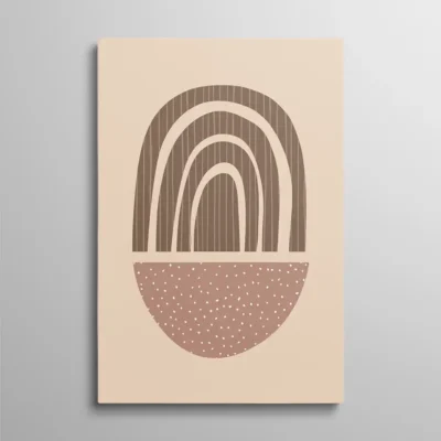 tableau scandinave abstrait Tableau scandinave abstrait formes organiques arches et points tons terre, art boho moderne