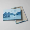 tableau scandinave bleu detail toile tendue Tableau scandinave bleu