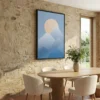 tableau scandinave montagne avec cadre flottant Tableau scandinave montagne