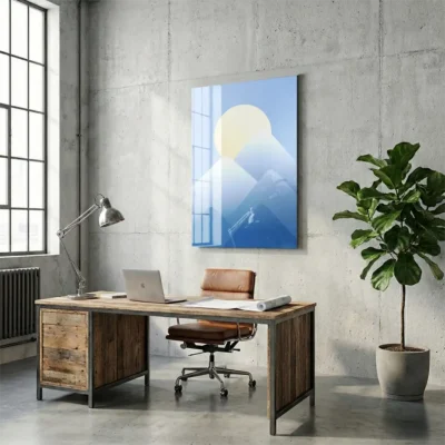 tableau scandinave montagne sur plexiglass Tableau scandinave montagne