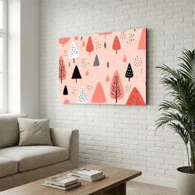 tableau scandinave rose sur alu Tableau scandinave rose