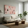 tableau scandinave rose sur toile tendue Tableau scandinave rose