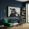 Tableau singe avec casque