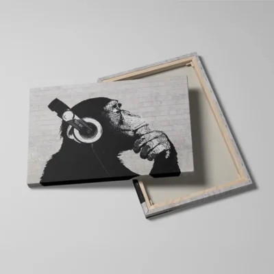 Tableau singe avec casque