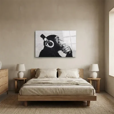 Tableau singe avec casque
