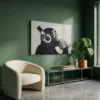 Tableau singe avec casque