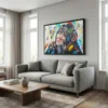 Tableau singe multicolore