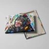 Tableau singe multicolore