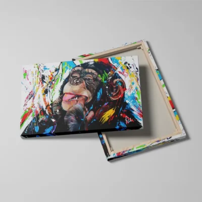Tableau singe multicolore