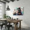 Tableau singe multicolore