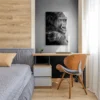 tableau singe noir et blanc sur toile tendue Tableau singe noir et blanc