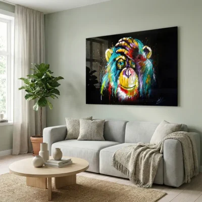 tableau singe pop art sur plexiglass Tableau singe pop art