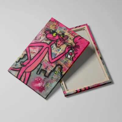 Tableau street art panthère rose