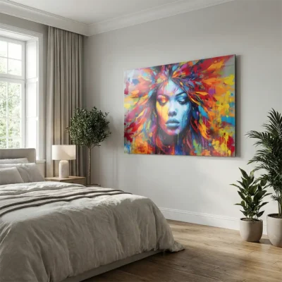 tableau street art visage femme sur alu Tableau street art visage femme