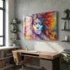tableau street art visage femme sur plexiglass Tableau street art visage femme