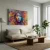 tableau street art visage femme sur toile tendue Tableau street art visage femme