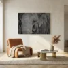 tableau tete d elephant sur toile tendue Tableau tête d'éléphant