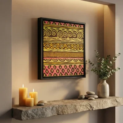Tableau tissu africain