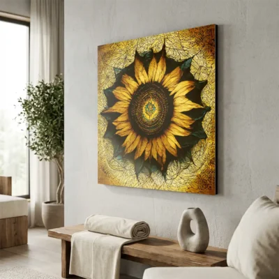 tableau tournesol moderne sur alu Tableau tournesol moderne