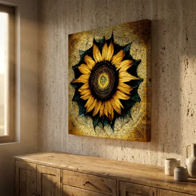 tableau tournesol moderne sur toile tendue Tableau tournesol moderne