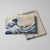 tableau vague japonaise detail toile tendue Tableau vague japonaise