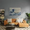 tableau vague japonaise sur toile tendue Tableau vague japonaise