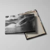 tableau vague noir et blanc detail toile tendue Tableau vague noir et blanc