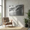 tableau vague noir et blanc sur toile tendue Tableau vague noir et blanc