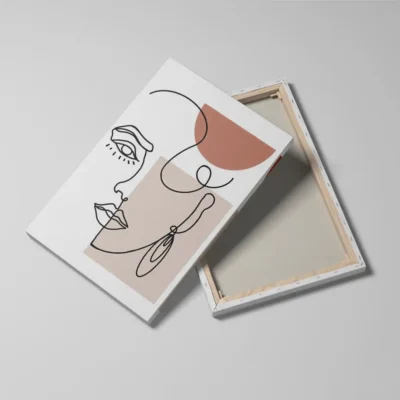 tableau visage minimaliste detail toile tendue Tableau visage minimaliste