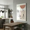tableau visage minimaliste sur alu Tableau visage minimaliste