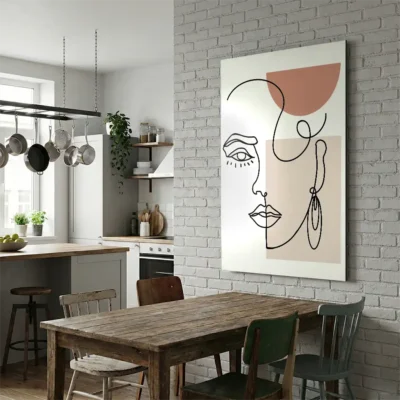 tableau visage minimaliste sur alu Tableau visage minimaliste