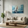 tableau voilier abstrait sur alu Tableau voilier abstrait