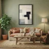 tableau abstrait au couteau avec cadre flottant Tableau abstrait au couteau
