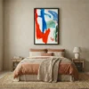 Tableau abstrait bleu et rouge