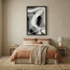 tableau abstrait noir et blanc avec cadre flottant Tableau abstrait noir et blanc