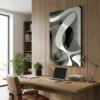 tableau abstrait noir et blanc sur alu Tableau abstrait noir et blanc