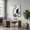 tableau abstrait noir et blanc sur plexiglass Tableau abstrait noir et blanc