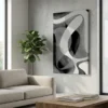 tableau abstrait noir et blanc sur toile tendue Tableau abstrait noir et blanc