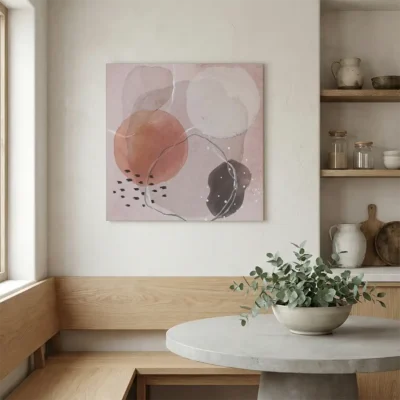 tableau abstrait rose et gris sur alu Tableau abstrait rose et gris