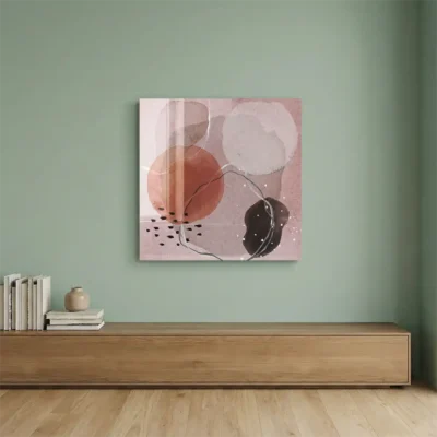 tableau abstrait rose et gris sur plexiglass Tableau abstrait rose et gris