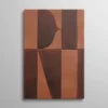 Tableau abstrait rouge – reproduction de "Salambo II" anonyme, 1910-1915, formes géométriques courbes et rectangulaires en terracotta et bordeaux, technique mixte sur papier