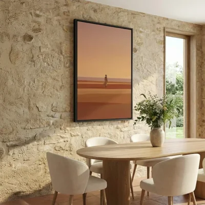 tableau africain design avec cadre flottant Tableau africain design