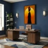 Tableau africain silhouette femme