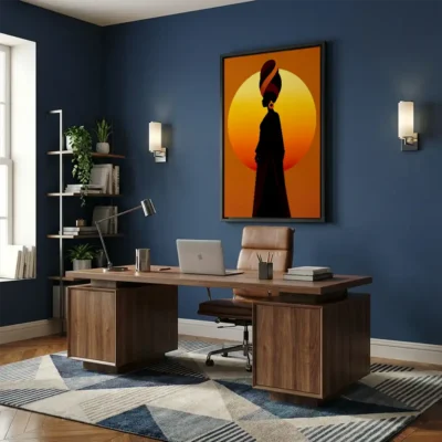 Tableau africain silhouette femme