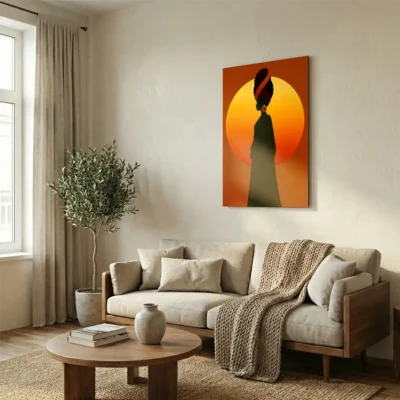 Tableau africain silhouette femme