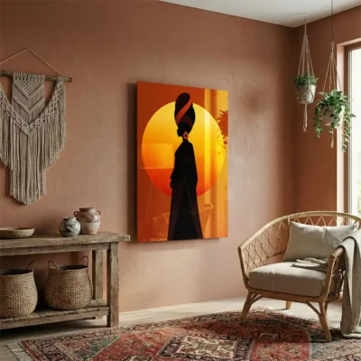Tableau africain silhouette femme