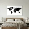 Tableau carte du monde noir et blanc
